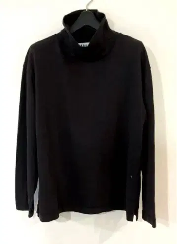 MHL. 티셔츠 터틀넥 긴팔 블랙 차콜 블랙 면