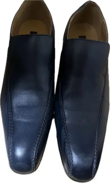 다크 블루 가죽 슬립온 비즈니스 슈즈