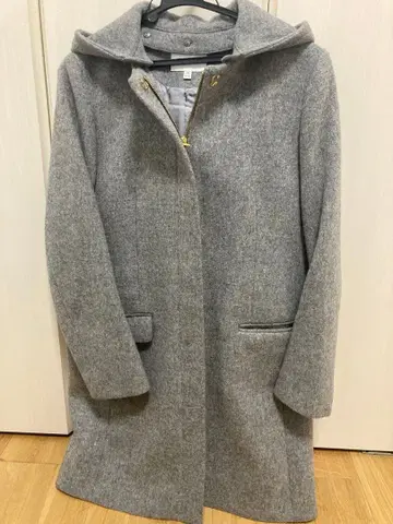 BEAUTY&YOUTH 그레이 후드 부착 롱 코트 M