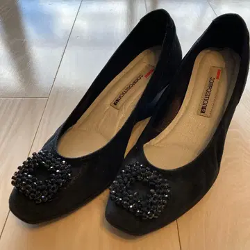 새상품급! 컴포지션 9nine 블랙 스웨이드 23 힐 6cm