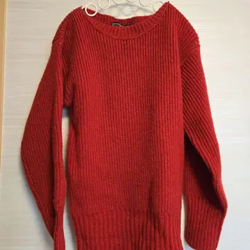 ANACHRONORM 빨간색 리브 크루넥 스웨터