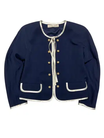 KETTY 네이비 노카라 자켓 y2k 포멀 80s 90s