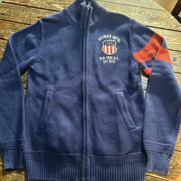 AVIREX MFG 아비렉스 집업 니트 가디건 네이비 M 사이즈