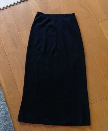 UNIQLO 블랙 캐시미어 100% 리브 타이트 스커트 M/L