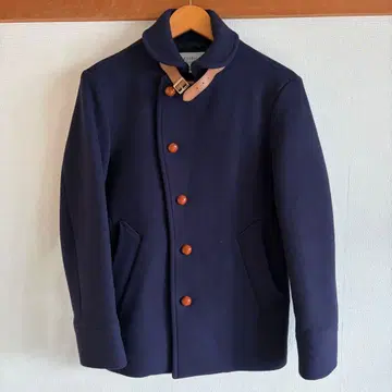 [ 새상품급 ] EDIFICE 에디피스 멜톤 숄카라 블루종 호두 버튼