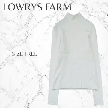 로리즈팜 하이넥 심플 내추럴 레이어드 리브 니트