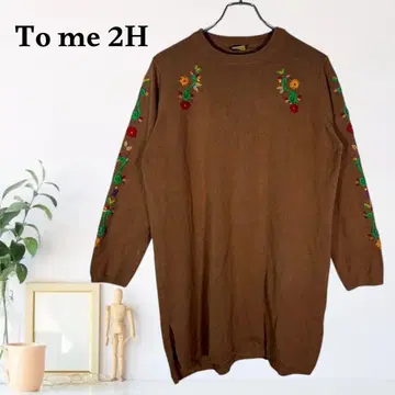 zB717 [ F ] To me 2H 보타니컬 자수 롱 슬리브 니트