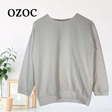 zB720 [ S ] OZOC 리브 트리밍 드롭 숄더 라메 풀오버