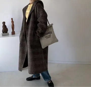 새상품급 argue 리버서블 후디 코트 울 코트 사이즈 0