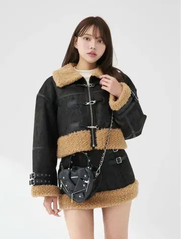 페이크 무스탕 자켓 셋업