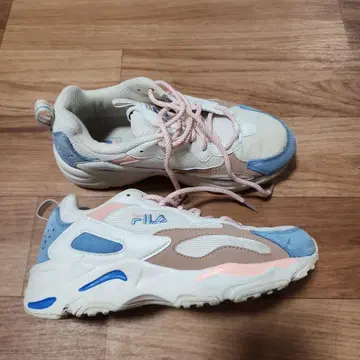 FILA 스니커즈 24.5cm 화이트/블루/핑크