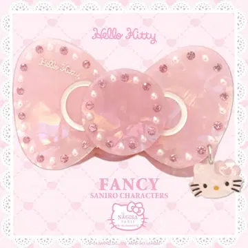 NAGISA PARIS 이세탄 키티 리본 헤어 클립 머리핀 핑크