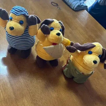 당시 물건 산마노만마 마스코트 캐릭터 봉제 인형 3체 레트로