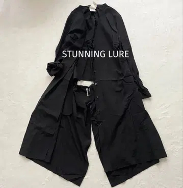 스태닝 루어 블랙 셔츠 롱 셔츠 등 트임 블랙 S 개성파