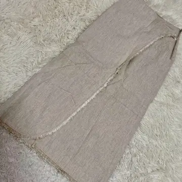 IENA 프린지 롱 스커트 베이지 34 멋스러운 내추럴 돌려입기