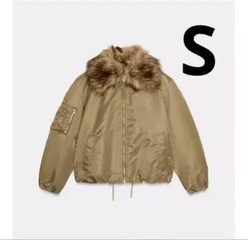 ZARA 자라 인조 모피 옷깃 봄버 자켓 S