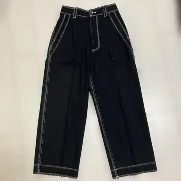 MAISON SPECIAL 지그재그 스티치 와이드 팬츠/1/블랙