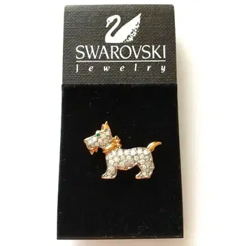 스와로브스키 강아지 모양 브로치 핀 배지