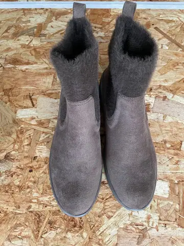 브라운 스웨이드 앵클부츠 EDWIN