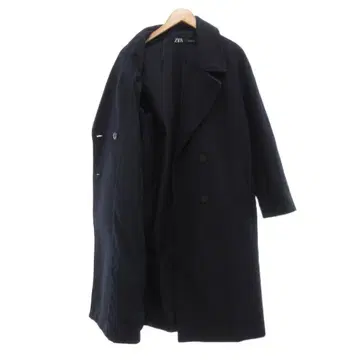 ZARA 네이비 더블 브레스트 오버 사이즈 롱 코트