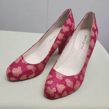 JILL STUART 꽃무늬 펌프스 핑크 중간 힐