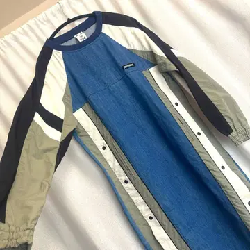 [ 당일 발송 ] X-girl 사이드 슬릿 데님 저지 원피스 새상품급