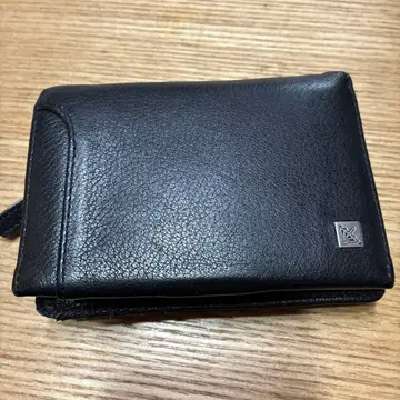 블랙 가죽 접이식 지갑