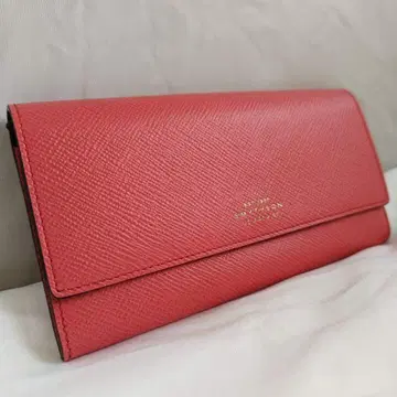 미사용 새상품급 스마이슨 SMYTHSON 장지갑 핑크 플랩