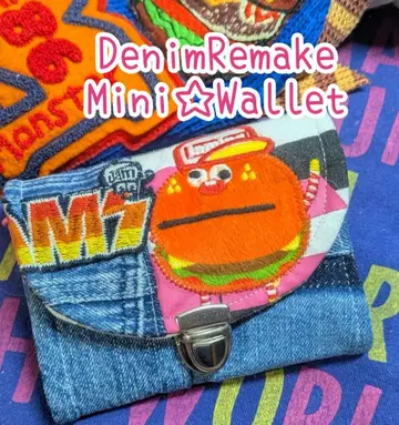 데님 리메이크 미니 지갑, 컴팩트한 작은 지갑