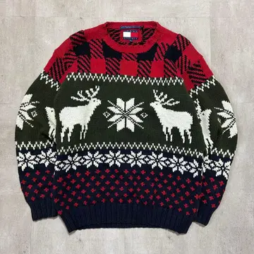 새상품급 TOMMY HILFIGER 니트 스웨터 노르딕 무늬 M