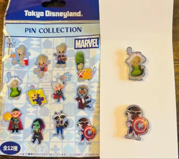도쿄 디즈니랜드 마블 핀 배지 2종 세트