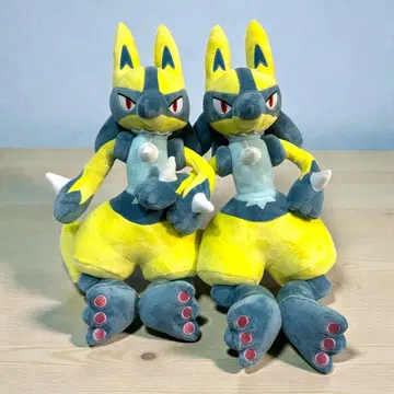 포켓몬스터 메챠모후굿토 봉제 인형 옐로우 컬러 루카리오 2개 세트