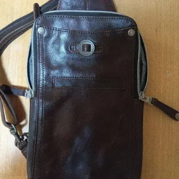 DOUBLES 브라운 가죽 숄더백