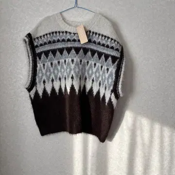 studio CLIP 노르딕 무늬 니트 베스트 F 사이즈 새상품