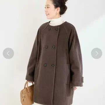 새상품급 B.C STOCK 소프트 비버 W 버튼 박스 미들 코트 BR