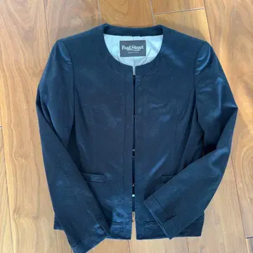 Paul Stuart 블랙 노카라 자켓 사이즈 6