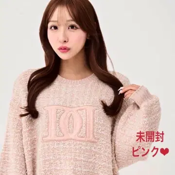 오버 사이즈 니트 DD 로고 트위드 니트 풀오버 다리치 로고