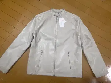 라이트 그레이 가죽풍 자켓