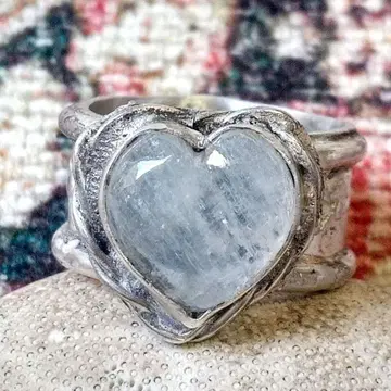 하트 문스톤 실버925 반지