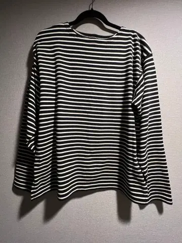 마인 데님 보더 롱 T