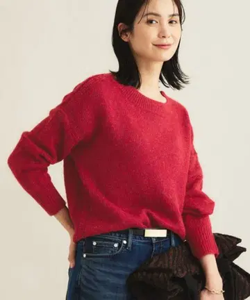 [ 성인 라메 ] 퍼프 슬리브 헤어리 니트