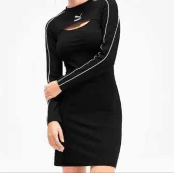PUMA 블랙 긴팔 미니 원피스