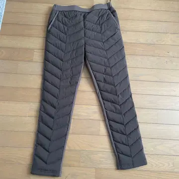 브라운 퀼팅 캐주얼 팬츠 다운 팬츠