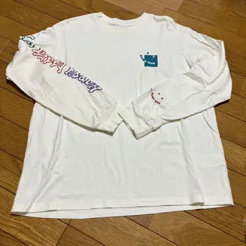 [레어] PS 폴스미스: 긴팔 티셔츠 아이보리 자수 M 사이즈
