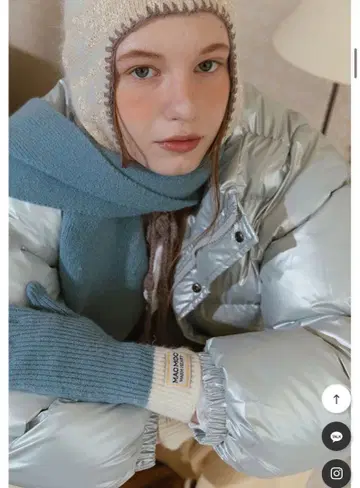 MACMOC 머플러 장갑 세트 스카이블루 블루 한국