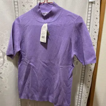 캐시미어 100% 반팔 니트 M 라벤더