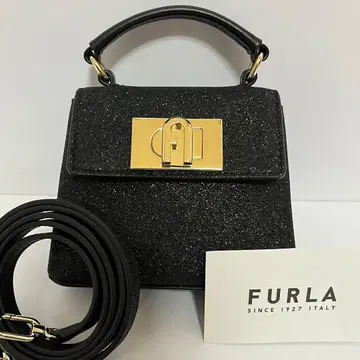 컨디션 최상 훌라 1927 2way 숄더백 미니백 글리터 블랙