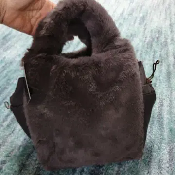 그레이 퍼 핸드백 숄더 포함