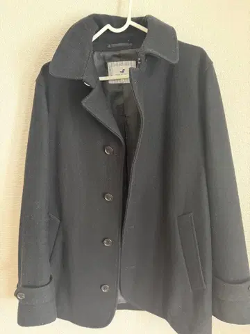 SHIPS JET BLUE 블랙 피 코트 M