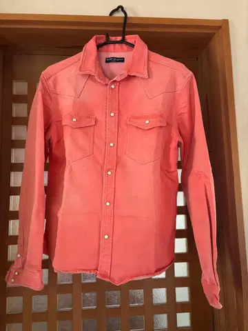 이케오지 Retro Engine 핑크 데님 셔츠 M 사이즈